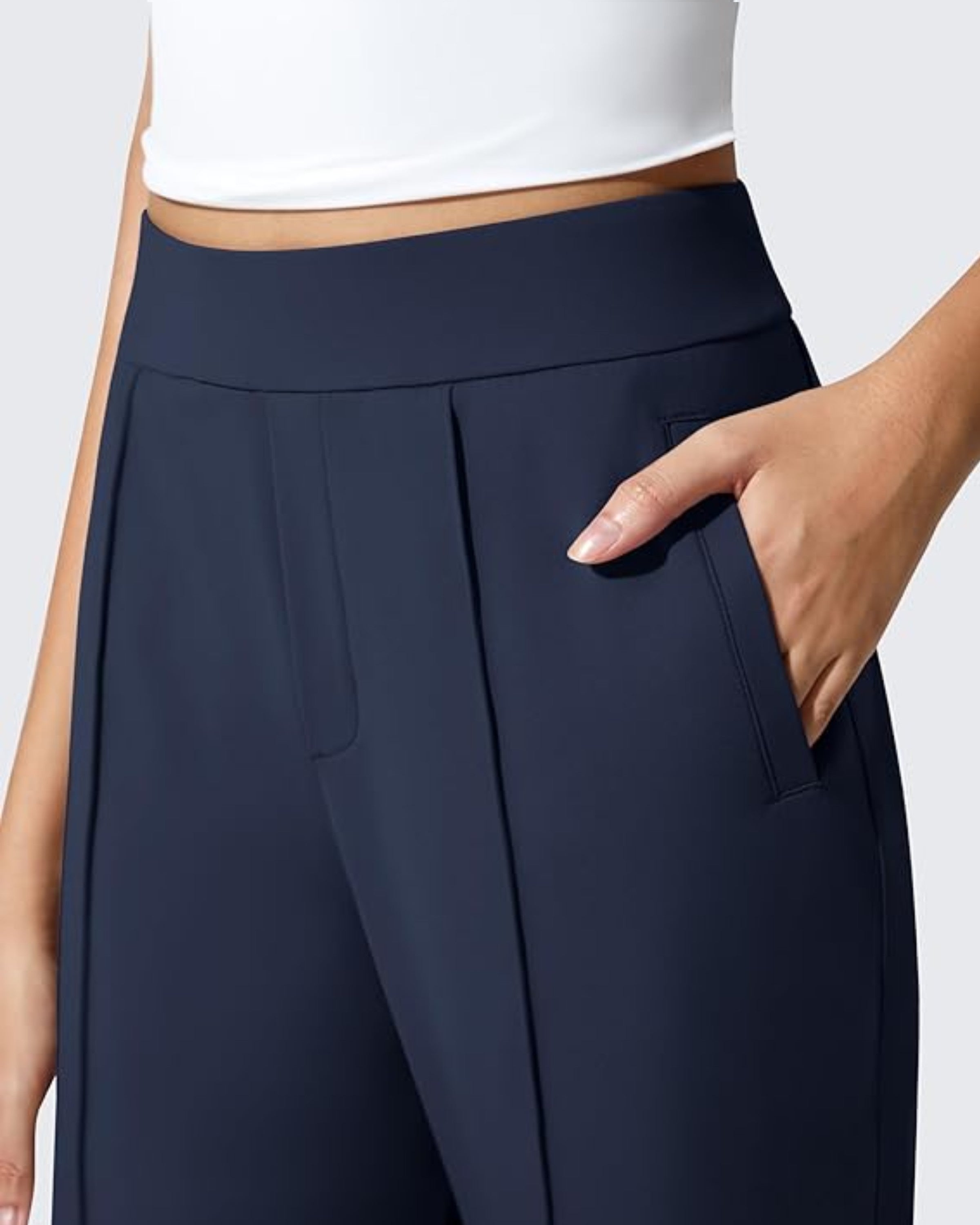Women's Yoga Dress Pants - Wide Leg Work Yoga Trousers Women's Yoga Dress Pants - Wide Leg Work Yoga Trousers