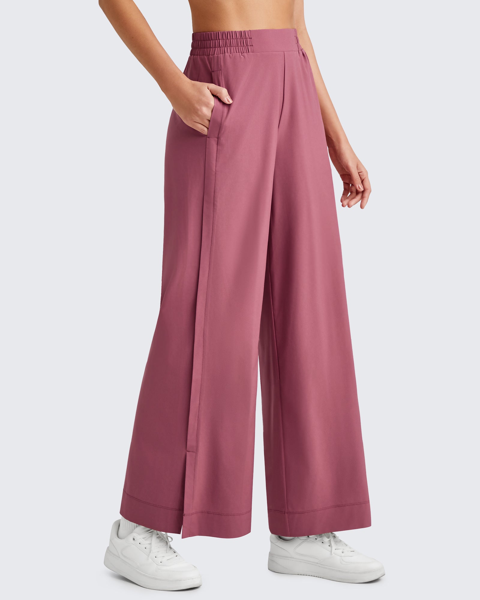 G4Free - ShiftReady Side Slit High-Rise Wide Leg Ankle Pants -GF25J403CA-S