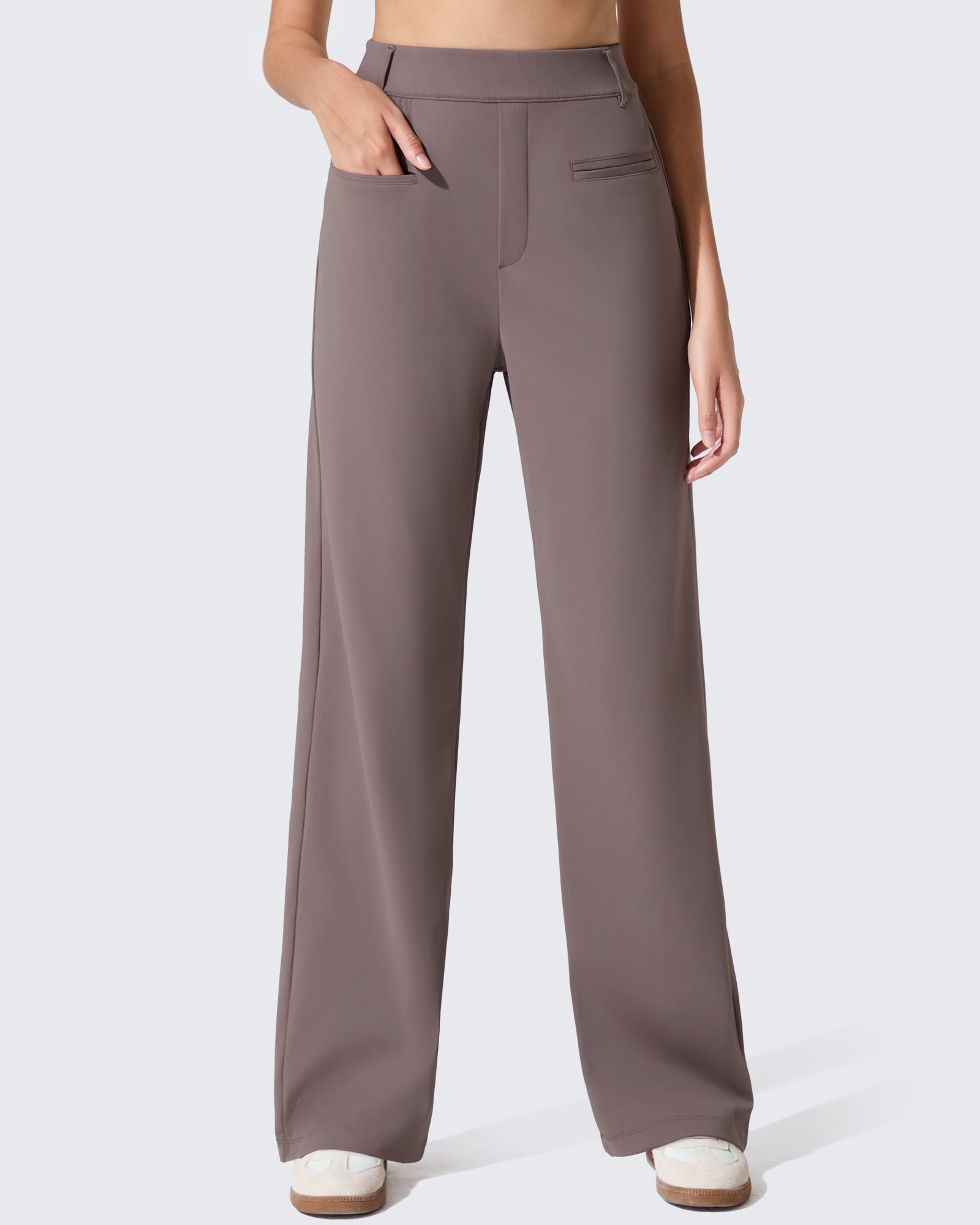 G4Free - ShiftReady Slit Pockets Elastic Waist Straight Leg Work Pants -GF25D541AF-XS
