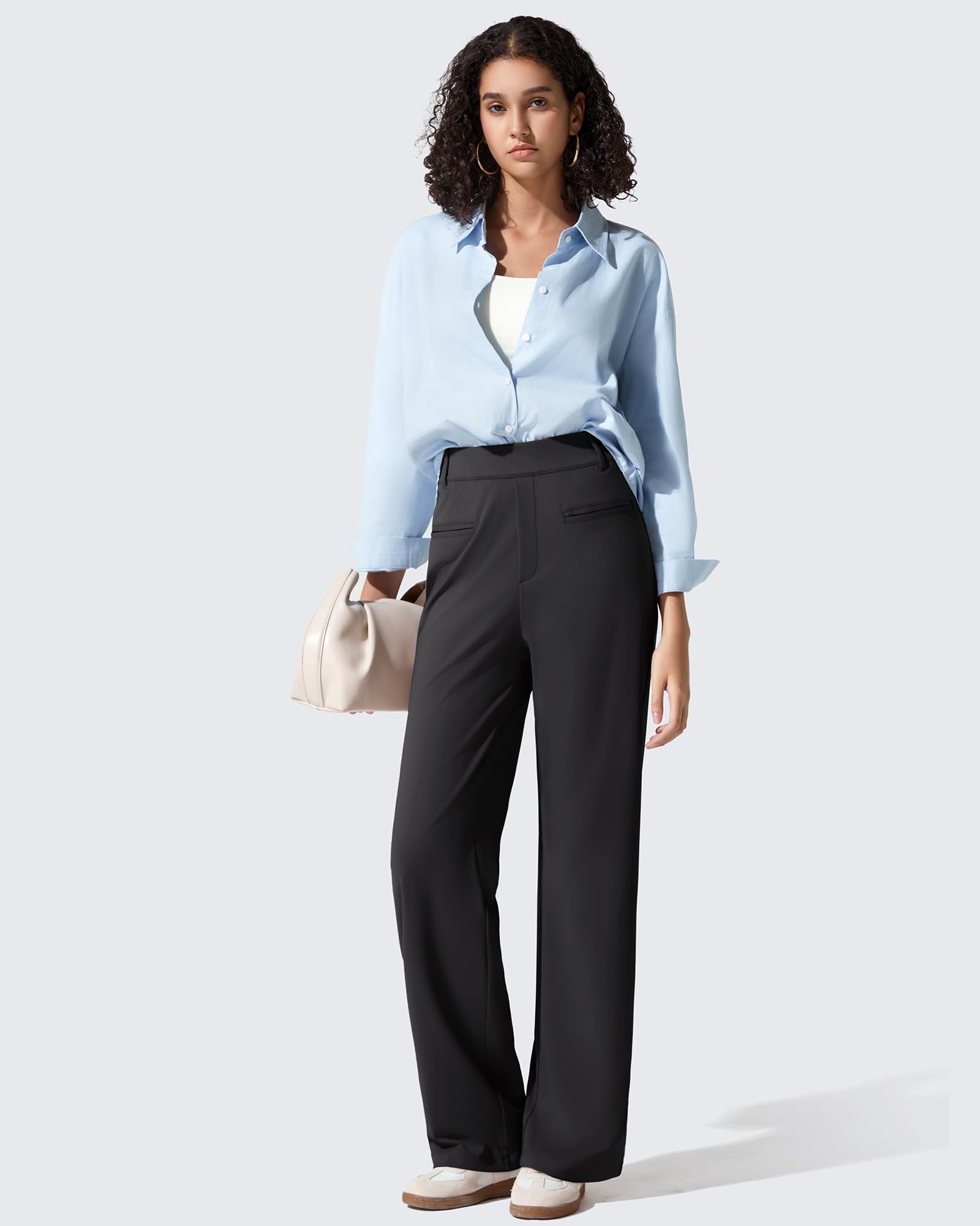 G4Free - ShiftReady Slit Pockets Elastic Waist Straight Leg Work Pants -GF25D541AF-XS-GF25D542AF-XS-GF25D543AF-XS-GF25D541AA-S-GF25D542AA-S