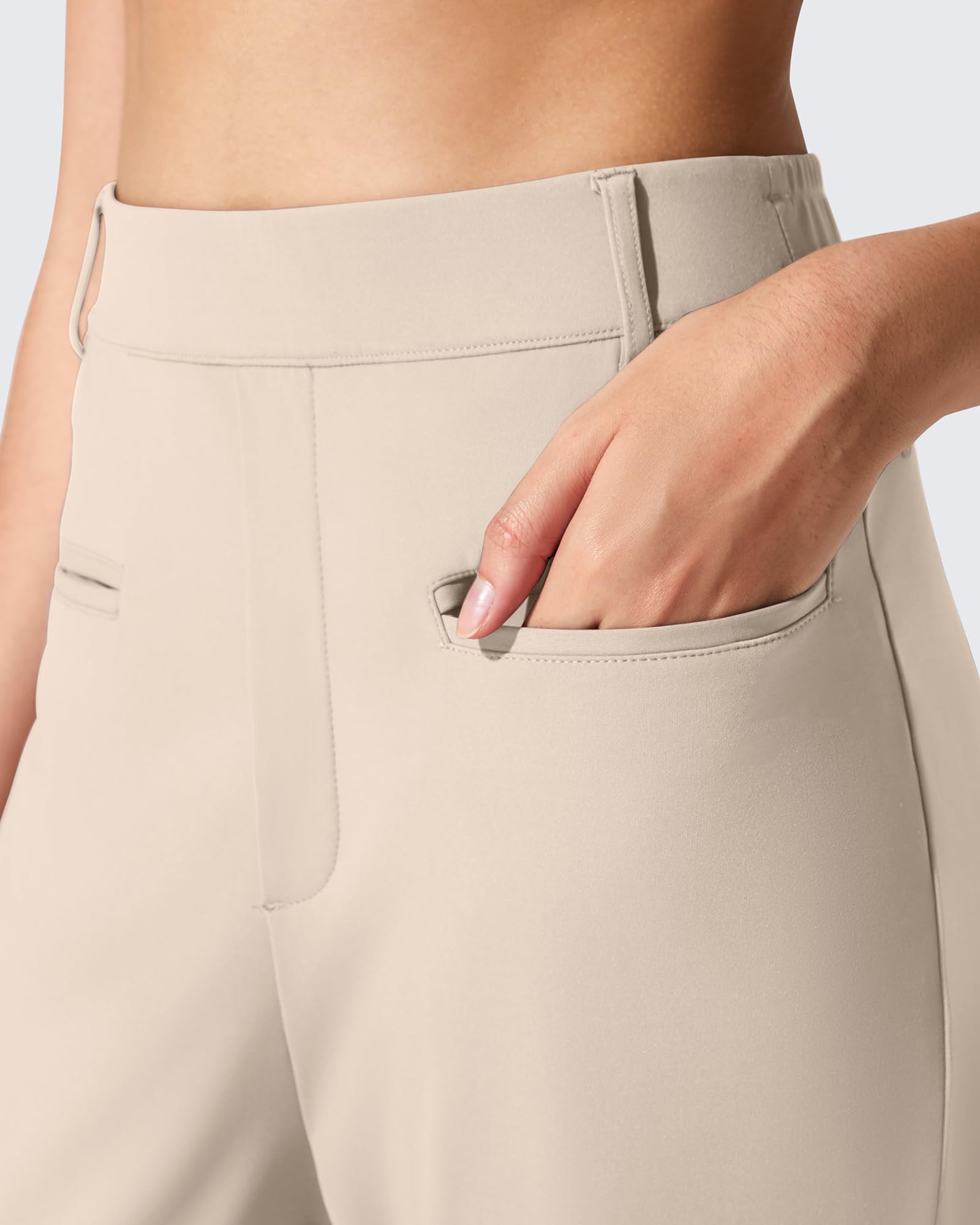 G4Free - ShiftReady Slit Pockets Elastic Waist Straight Leg Work Pants -GF25D541AF-XS-GF25D542AF-XS-GF25D543AF-XS-GF25D541AA-S-GF25D542AA-S