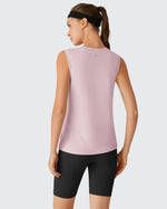 G4Free - Side Slits Loose Fit High Neck Athletic Tanks -GF26L858D016F-XS-GF26L858D016A-S-GF26L858D016B-M-GF26L858D016C-L-GF26L858D016D-XL