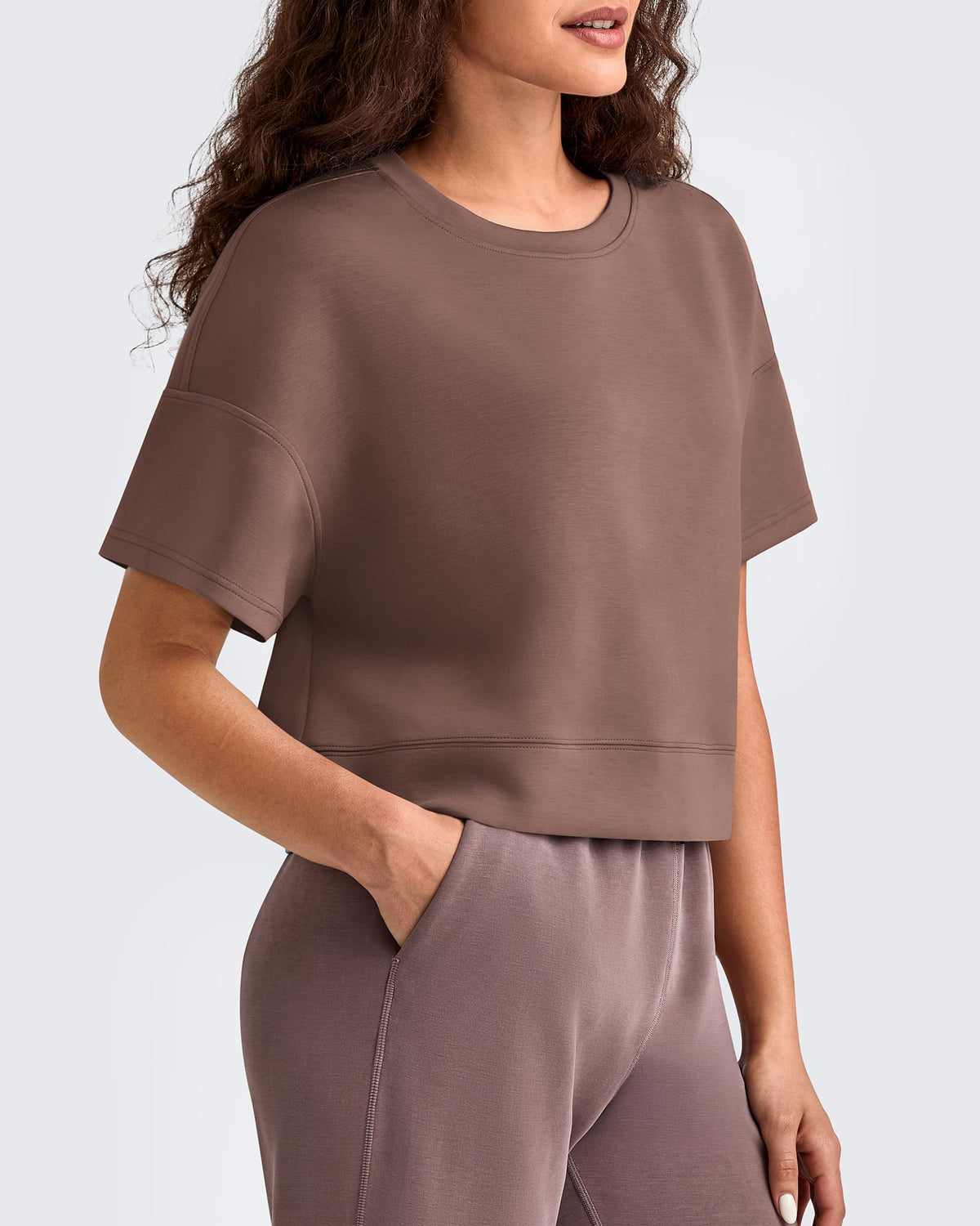 G4Free - Smoofit Crew Neck Boxy Drop Shoulder Short Sleeve -GF25K490AA-S-GF25K490AB-M-GF25K490AC-L-GF25K490AD-XL-GF25K490AE-XXL