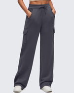 G4Free - Smoofit Drawstring Wide Leg Pockets Cargo Sweatpants -GF25J532CF-XS