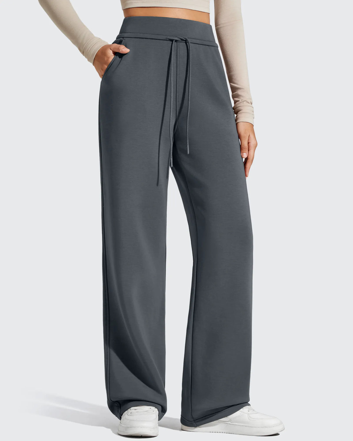 G4Free - Smoofit Elastic Drawstring Fleece Lined Wide Leg Sweatpants -GF25J723AA-S-GF25J724AA-S-GF25J725AA-S-GF25J723AB-M-GF25J724AB-M