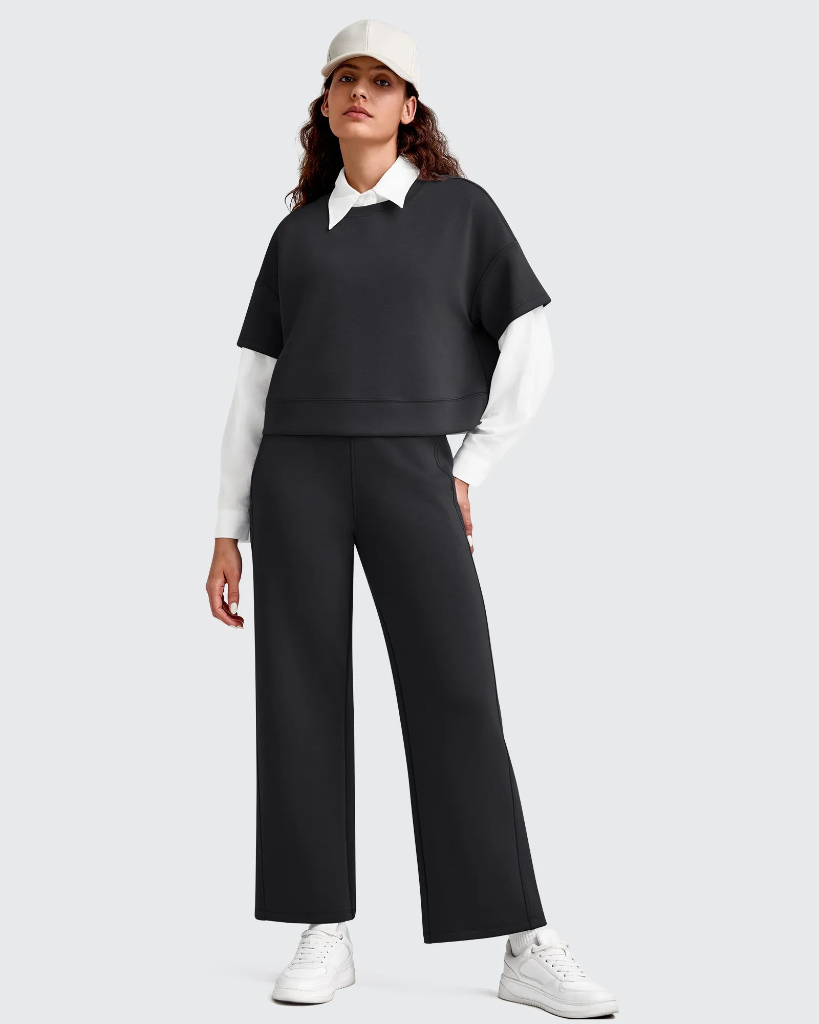 G4Free - Smoofit Elastic Waist Wide Leg Ankle Sweatpants -GF25J524AA-S-GF25J525AA-S-GF25J526AA-S-GF25J524AB-M-GF25J525AB-M