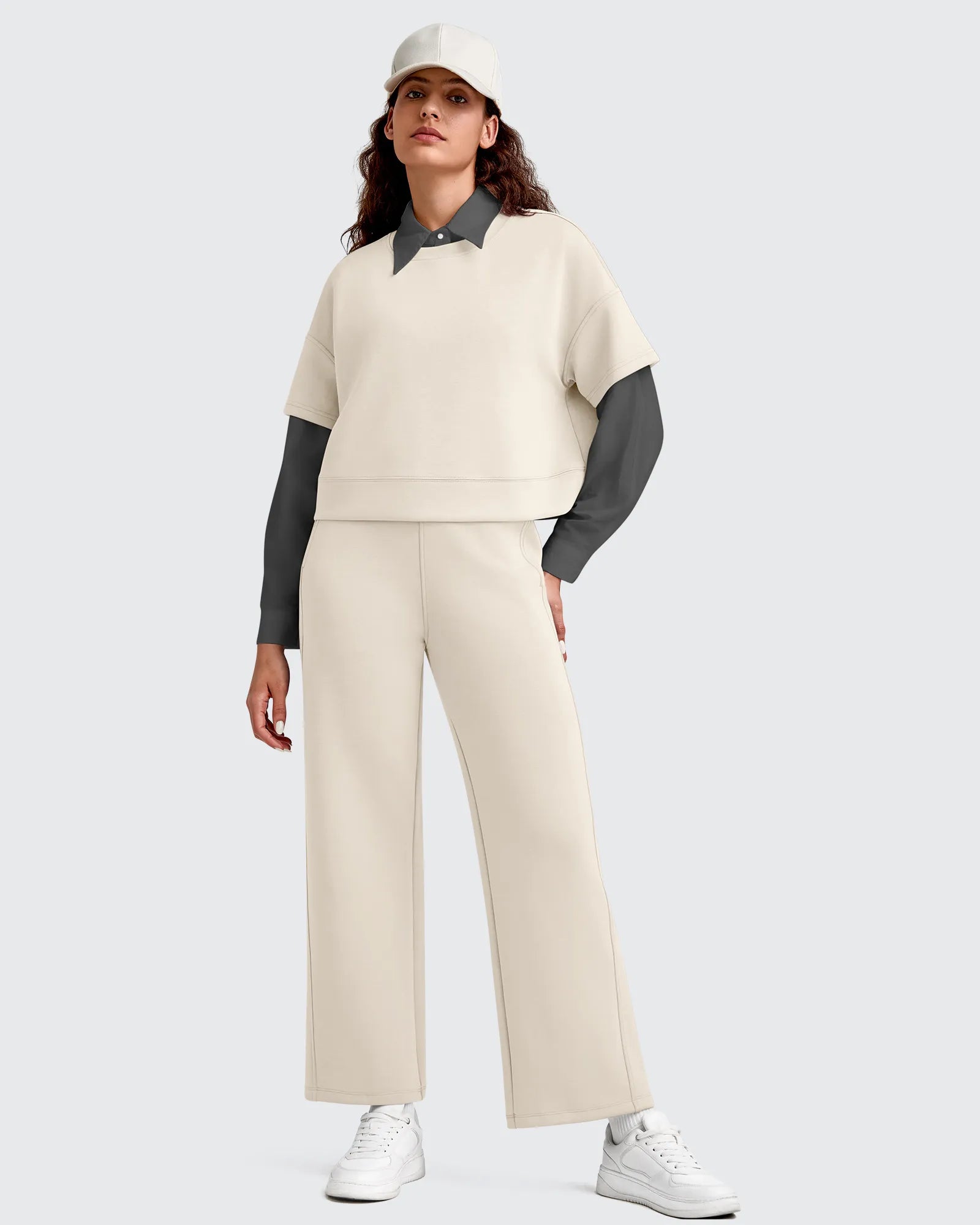 G4Free - Smoofit Elastic Waist Wide Leg Ankle Sweatpants -GF25J524AA-S-GF25J525AA-S-GF25J526AA-S-GF25J524AB-M-GF25J525AB-M