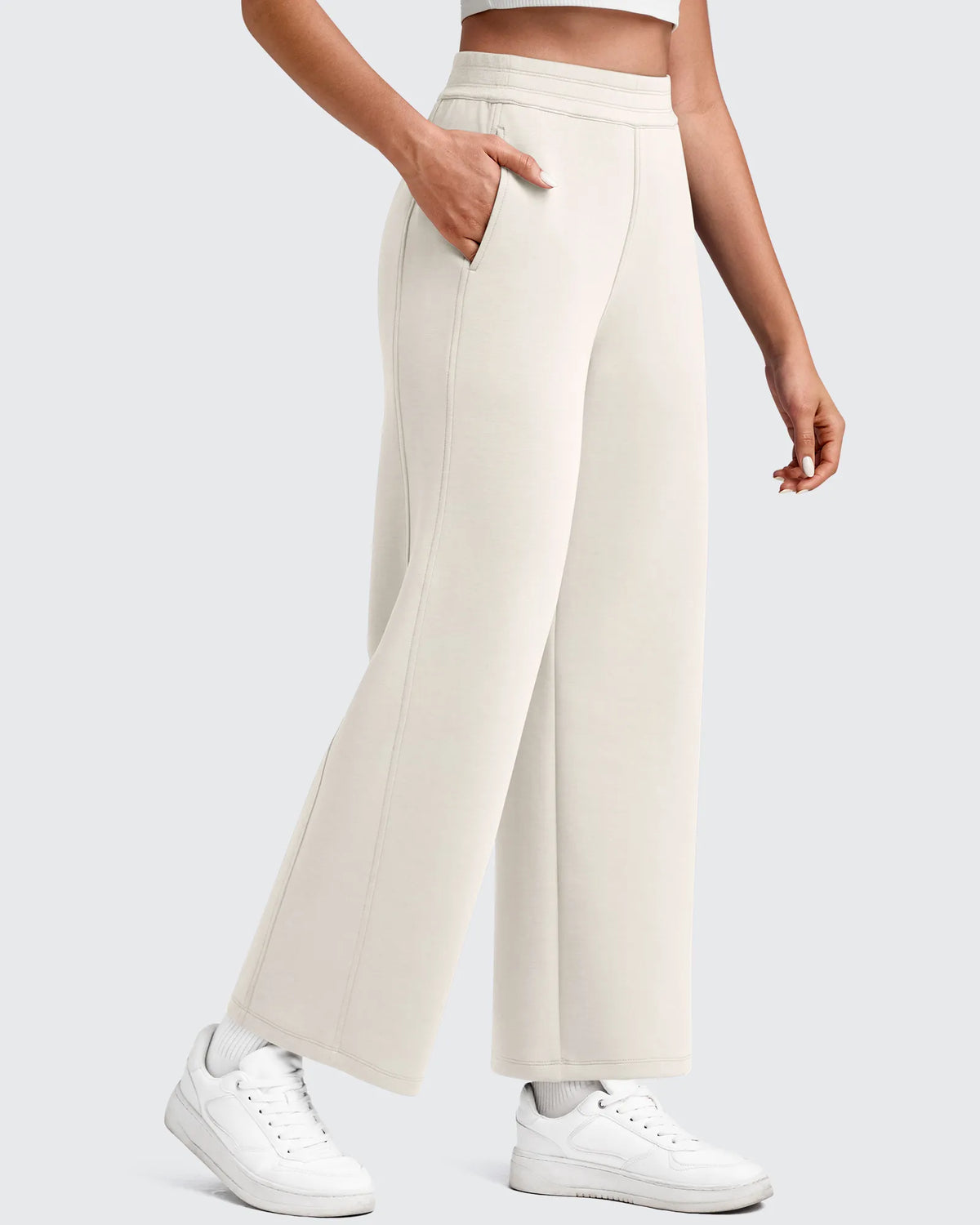 G4Free - Smoofit Elastic Waist Wide Leg Ankle Sweatpants -GF25J524EA-S