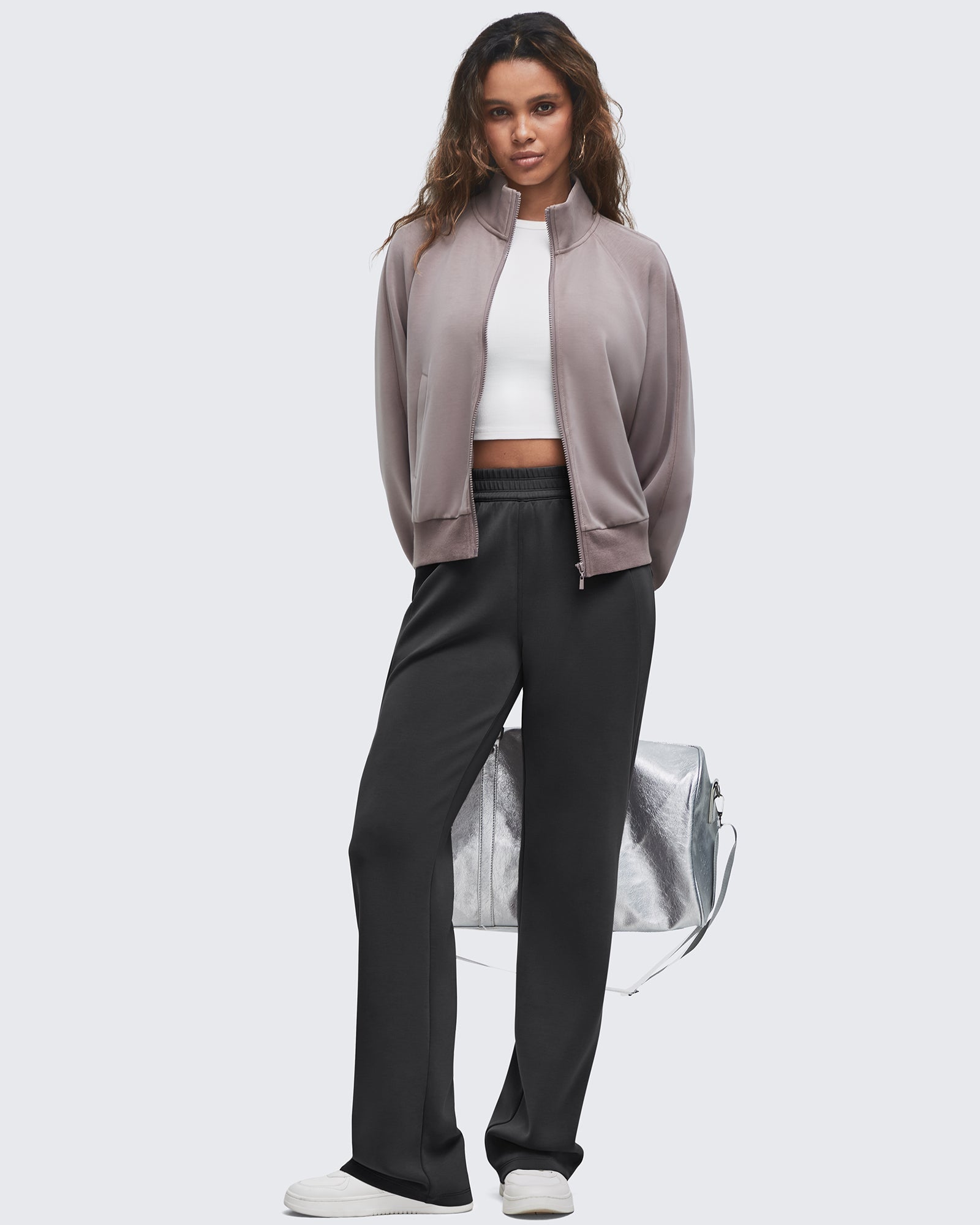 G4Free - Smoofit Elastic-Waist Wide Leg Sweatpants Petite -GF25J509AA-S