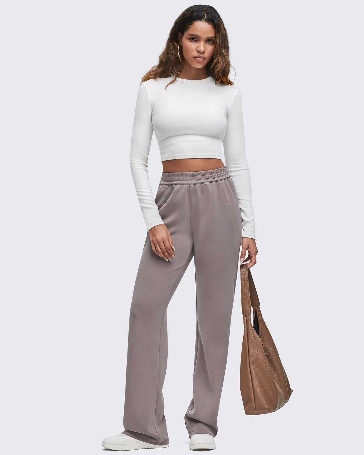 G4Free - Smoofit Elastic-Waist Wide Leg Sweatpants Petite -GF25J509AA-S