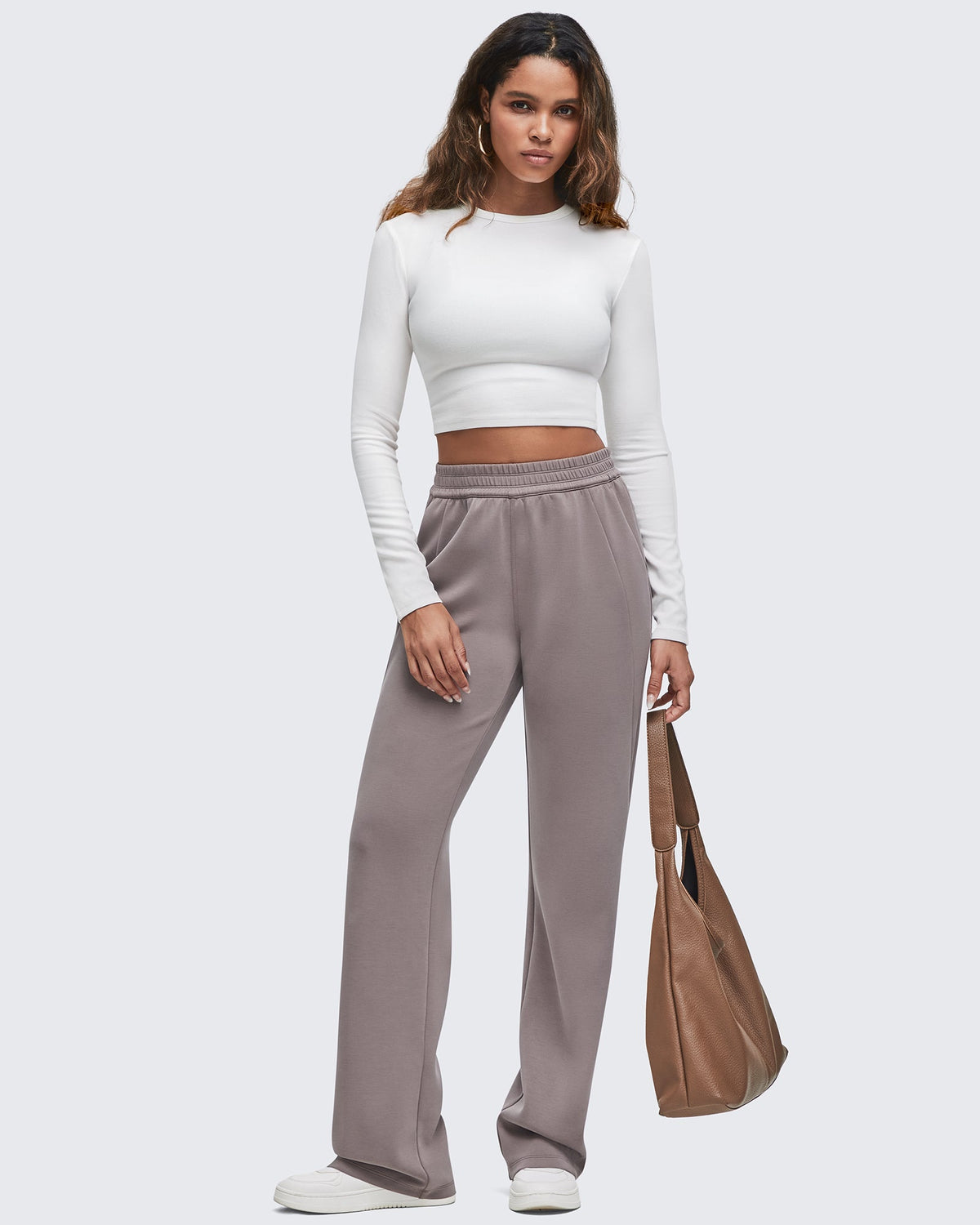 G4Free - Smoofit Elastic-Waist Wide Leg Sweatpants Petite -GF25J509AA-S