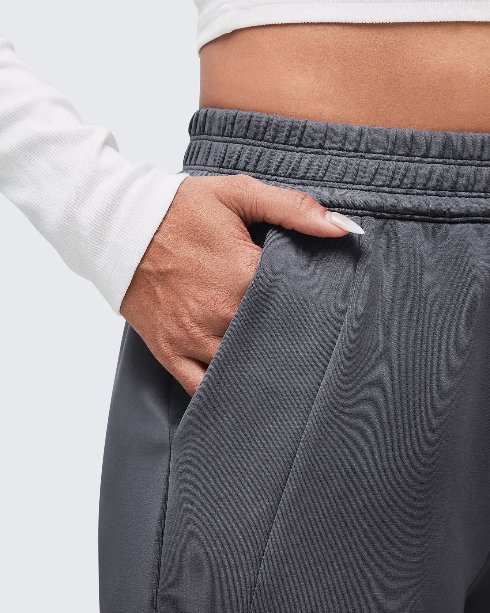 G4Free - Smoofit Elastic-Waist Wide Leg Sweatpants Petite -GF25J509AA-S