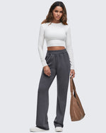 G4Free - Smoofit Elastic-Waist Wide Leg Sweatpants Petite -GF25J509AA-S