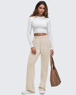 G4Free - Smoofit Elastic-Waist Wide Leg Sweatpants Petite -GF25J509AA-S
