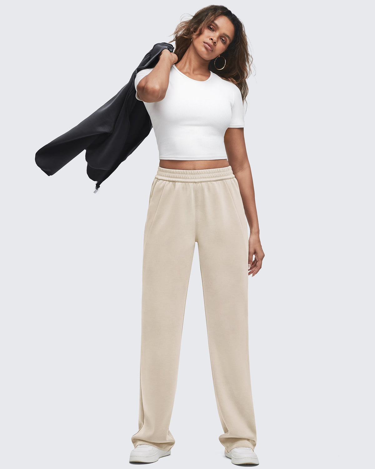 G4Free - Smoofit Elastic-Waist Wide Leg Sweatpants Petite -GF25J509AA-S