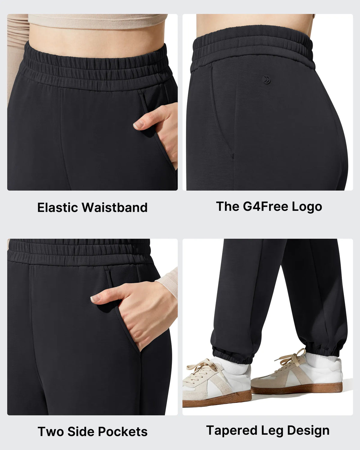 G4Free - Smoofit Fleece Lined High Waist Joggers Sweatpants -GF25D719AA-S-GF25D720AA-S-GF25D721AA-S-GF25D719AB-M-GF25D720AB-M