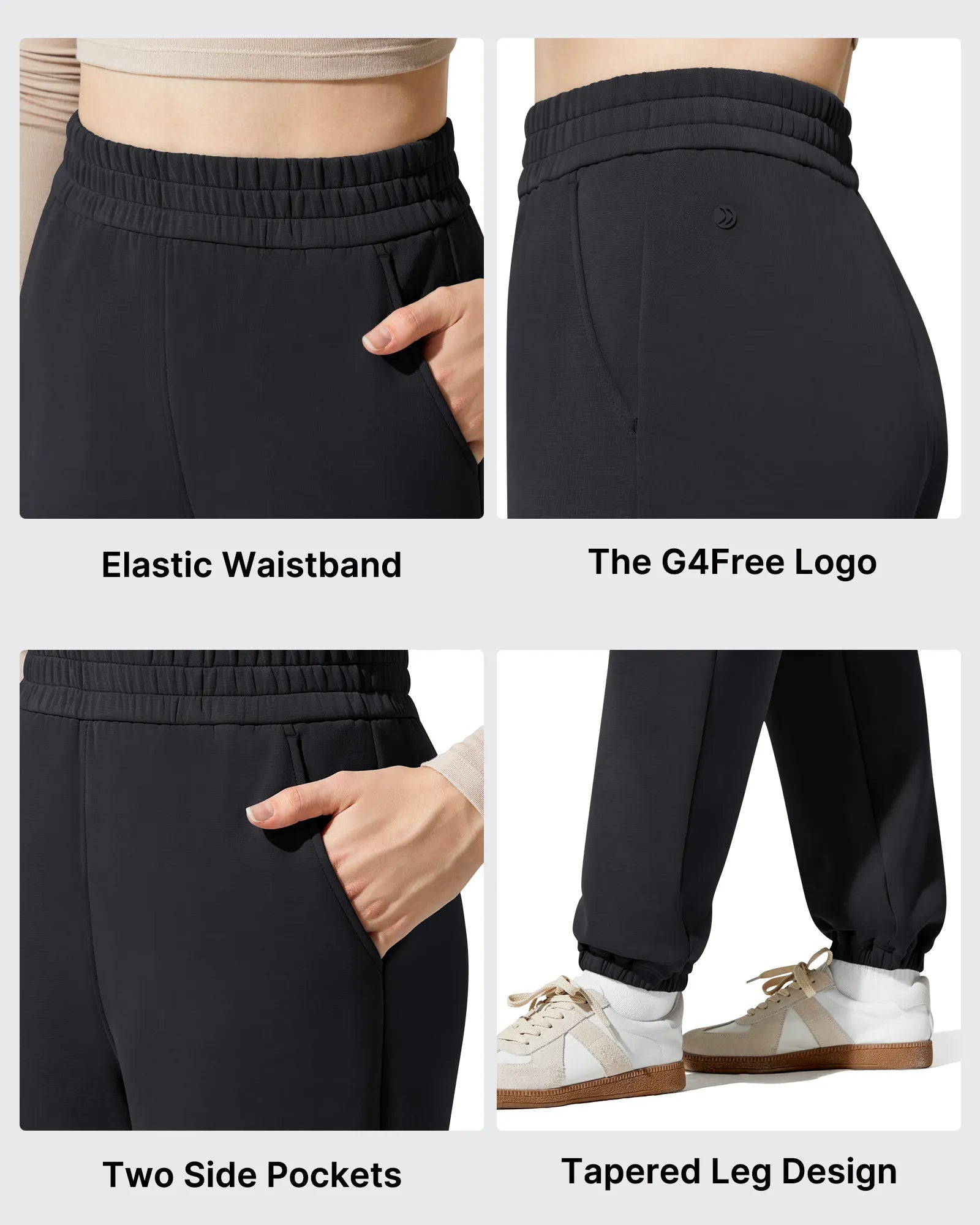 G4Free - Smoofit Fleece Lined High Waist Joggers Sweatpants -GF25D719AA-S-GF25D720AA-S-GF25D721AA-S-GF25D719AB-M-GF25D720AB-M