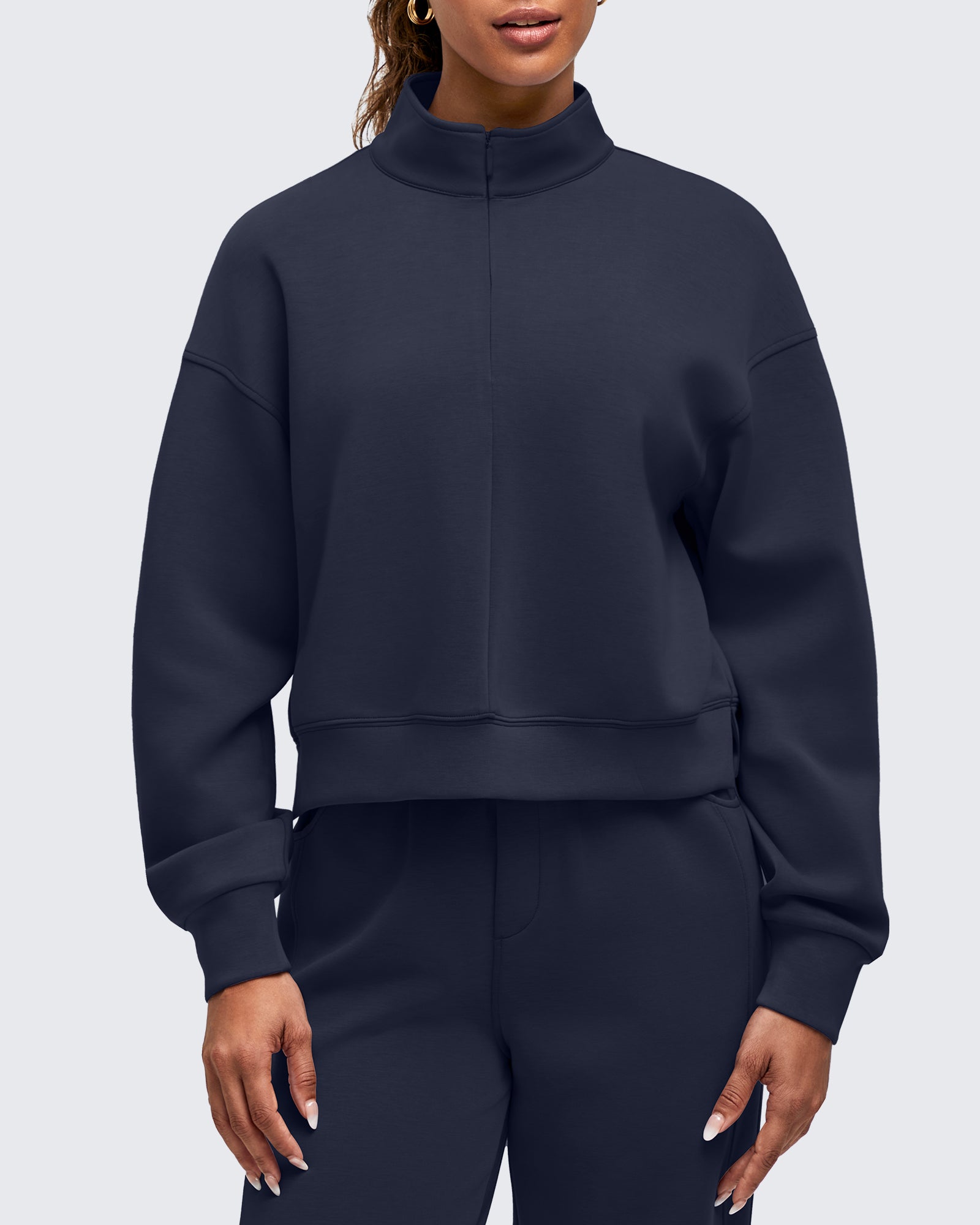 G4Free - Smoofit Half-Zip Mock Neck Long Sleeve Sweatshirts -GF25F519AA-S-GF25F519AB-M-GF25F519AC-L-GF25F519AD-XL-GF25F519AE-XXL