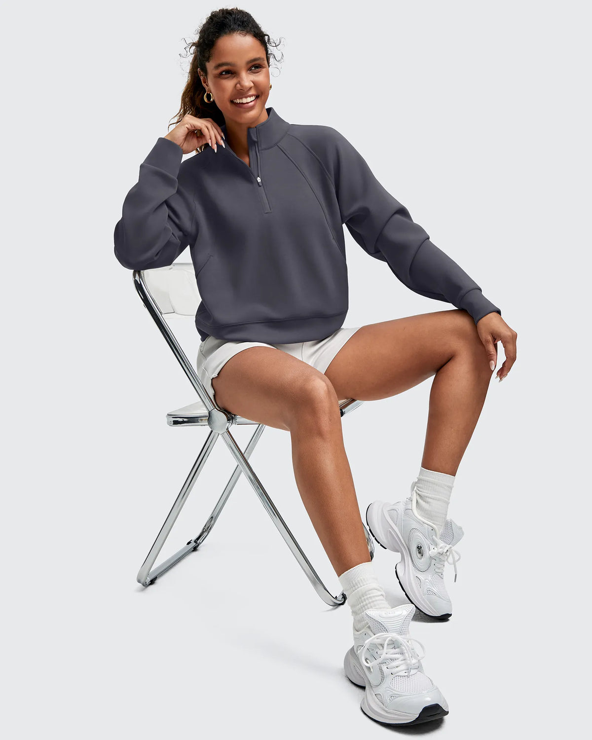 G4Free - Smoofit Half-Zip Pullover Mock Neck Pockets Sweatshirts -GF25F564BA-S-GF25F564BB-M-GF25F564BC-L-GF25F564BD-XL-GF25F564BE-XXL