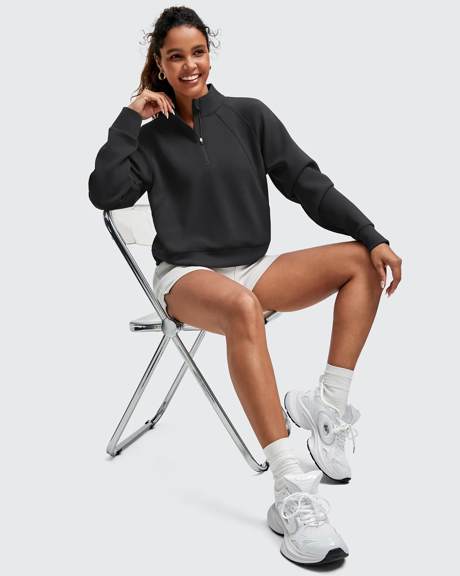 G4Free - Smoofit Half-Zip Pullover Mock Neck Pockets Sweatshirts -GF25F564BA-S-GF25F564BB-M-GF25F564BC-L-GF25F564BD-XL-GF25F564BE-XXL