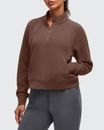 G4Free - Smoofit Half-Zip Pullover Mock Neck Pockets Sweatshirts -GF25F564DA-S