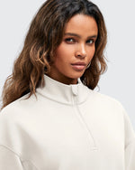 G4Free - Smoofit Half-Zip White Piping Mock Neck Pullover Sweatshirts -GF25F557AF-XS-GF25F557AA-S-GF25F557AB-M-GF25F557AC-L-GF25F557AD-XL