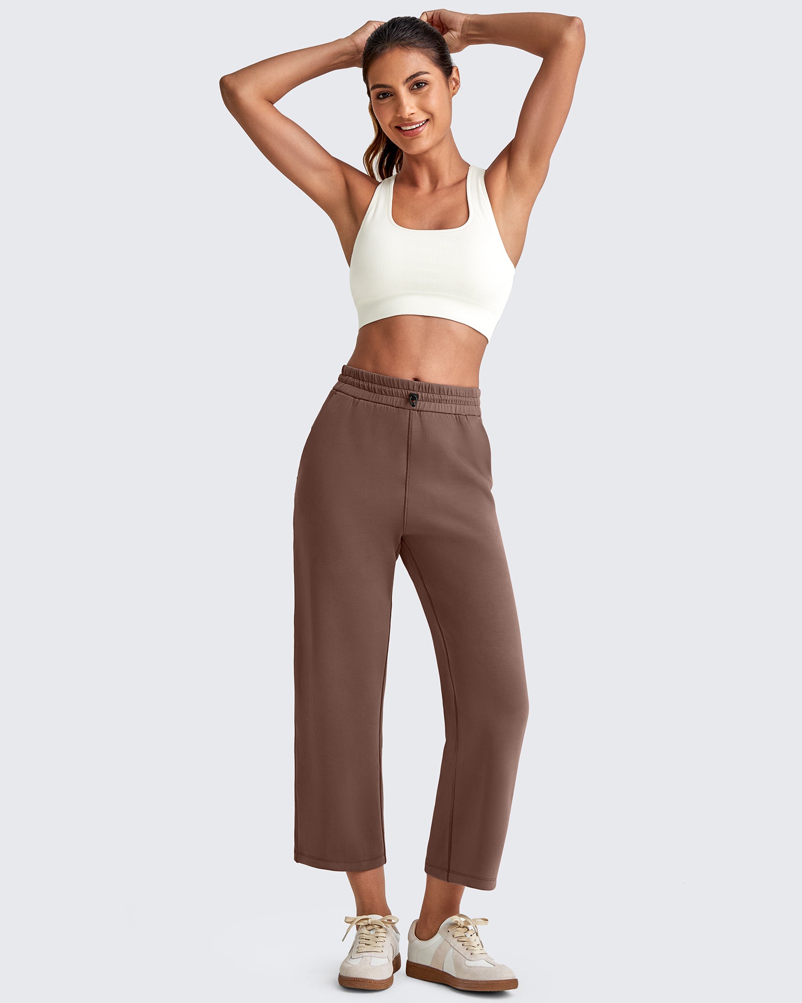 G4Free - Smoofit High Waist Wide Leg Capris Pants 19'' -GF25J293AA-S