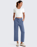 G4Free - Smoofit High Waist Wide Leg Capris Pants 19'' -GF25J293AA-S-GF25J293AB-M-GF25J293AC-L-GF25J293AD-XL-GF25J293AE-XXL