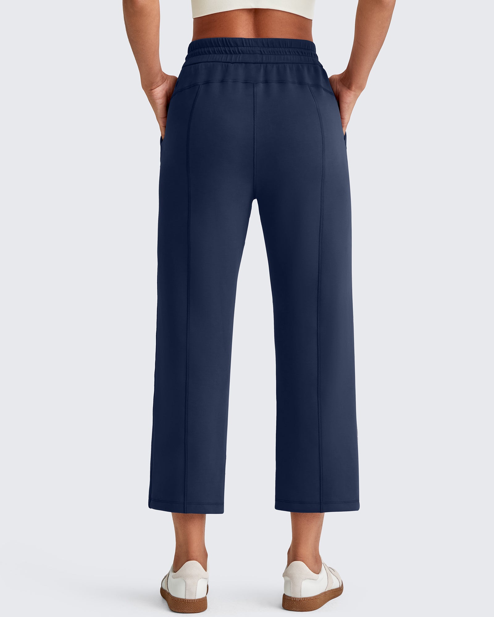 G4Free - Smoofit High Waist Wide Leg Capris Pants 19'' -GF25J293AA-S-GF25J293AB-M-GF25J293AC-L-GF25J293AD-XL-GF25J293AE-XXL