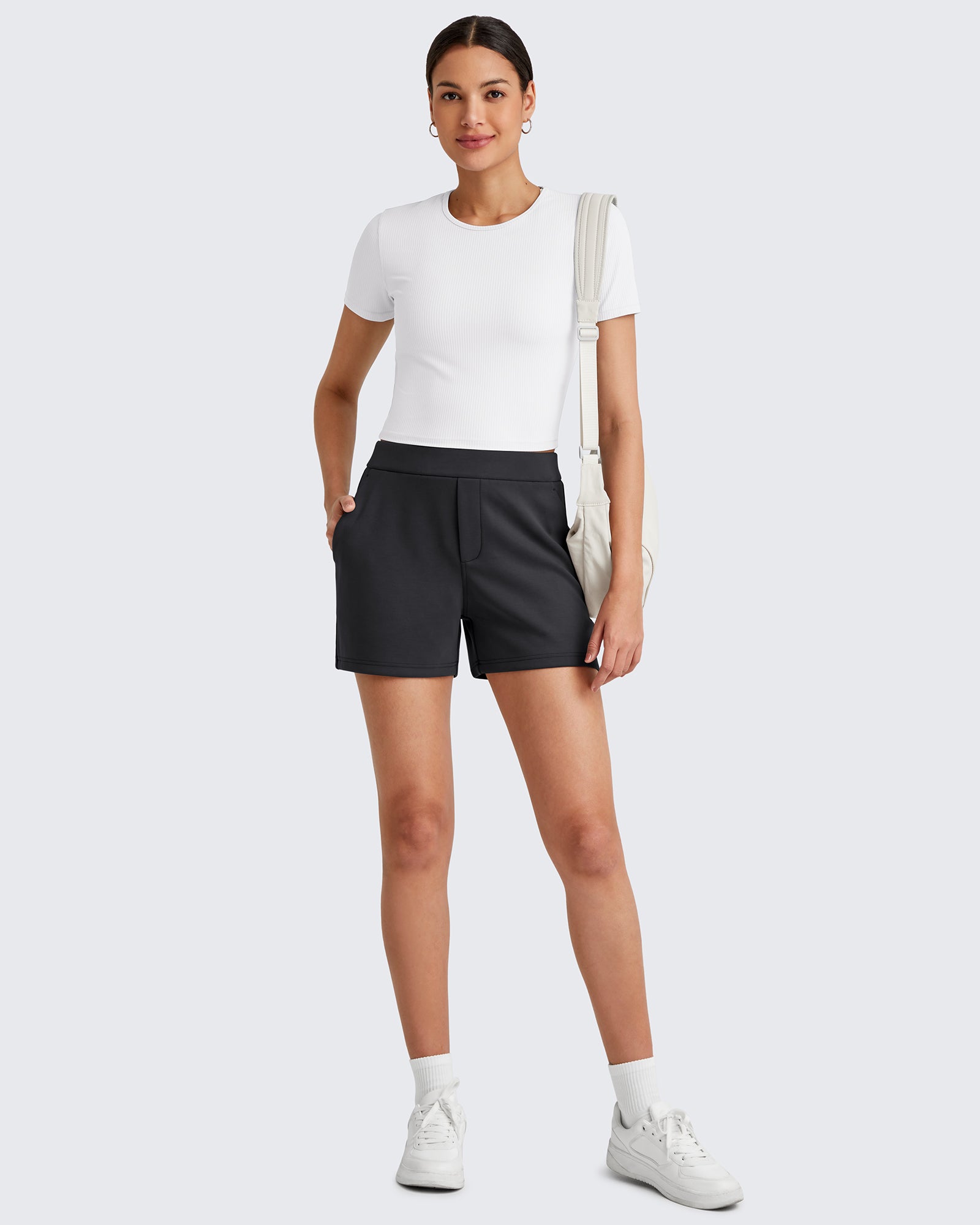 G4Free - Smoofit High Waisted Sweat Shorts 4'' -GF25E418AA-S-GF25E418AB-M-GF25E418AC-L-GF25E418AD-XL-GF25E418AE-XXL