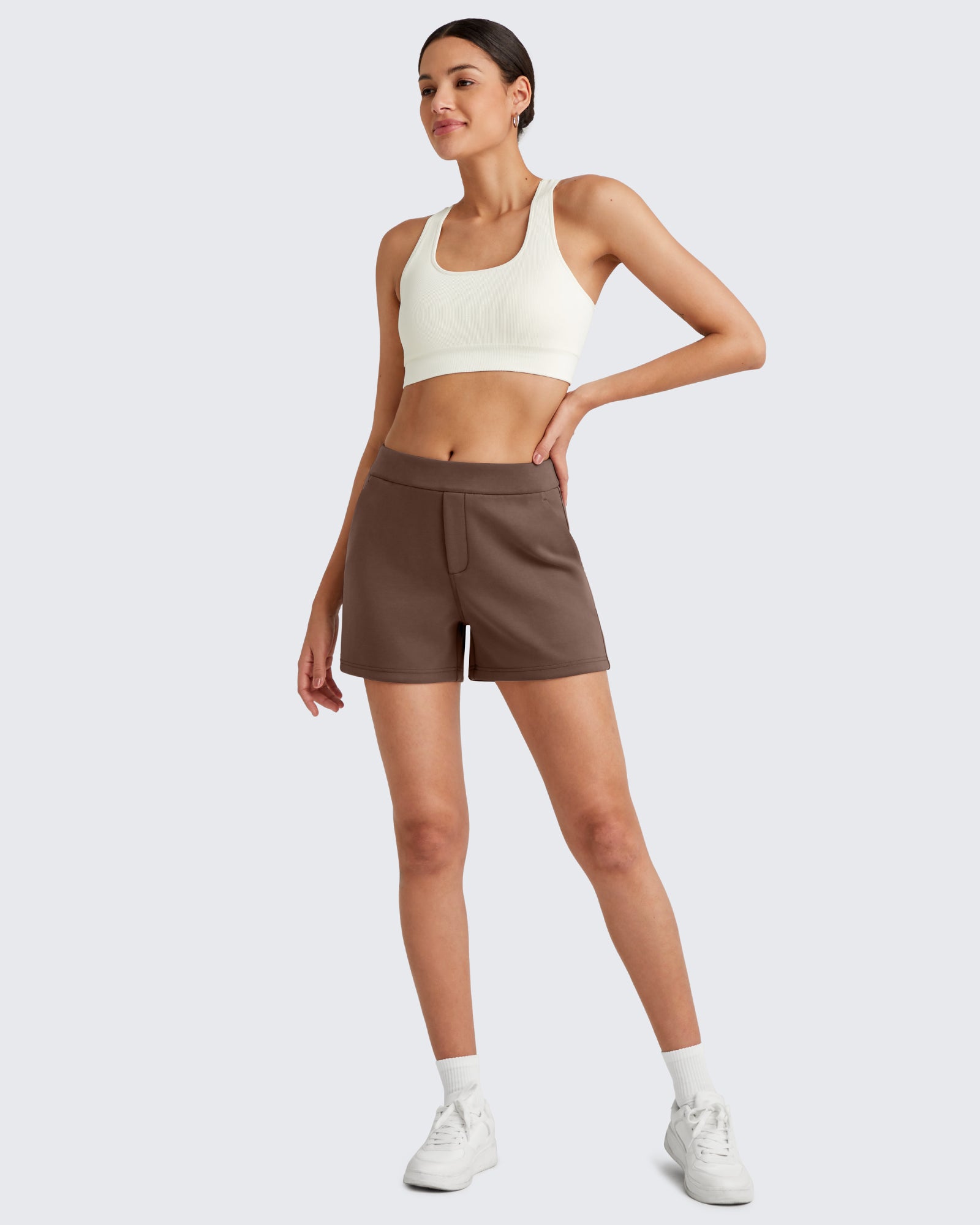 G4Free - Smoofit High Waisted Sweat Shorts 4'' -GF25E418AA-S-GF25E418AB-M-GF25E418AC-L-GF25E418AD-XL-GF25E418AE-XXL