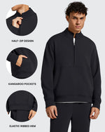 G4Free - Smoofit Men's Fleece Half Zip Pockets Mock Neck Sweatshirts -GF25FM728AA-S-GF25FM728AB-M-GF25FM728AC-L-GF25FM728AD-XL-GF25FM728AE-XXL