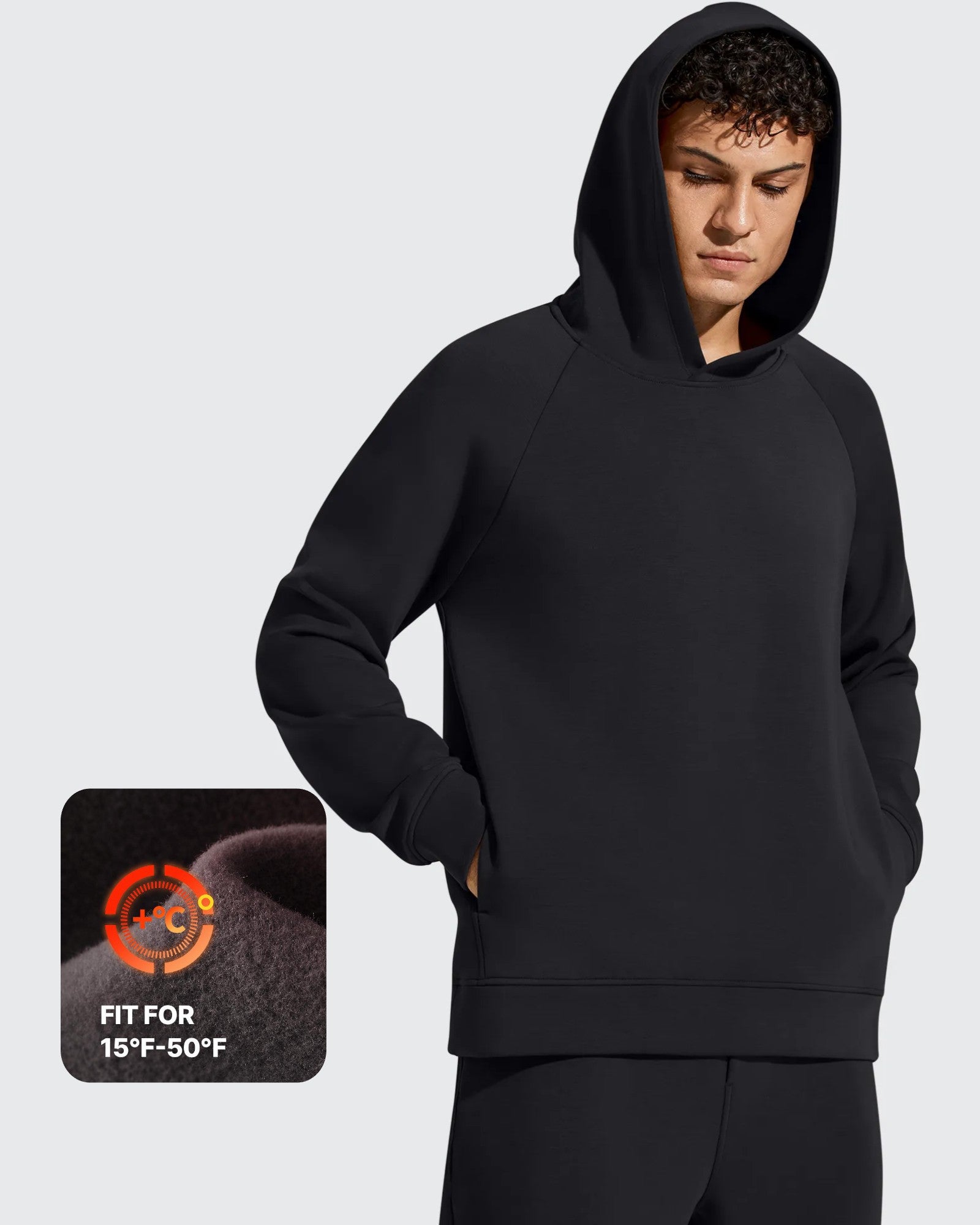 G4Free - Smoofit Men's Fleece-Lined Pockets Hoodies Pullover Sweatshirts -GF25FM729AA-S