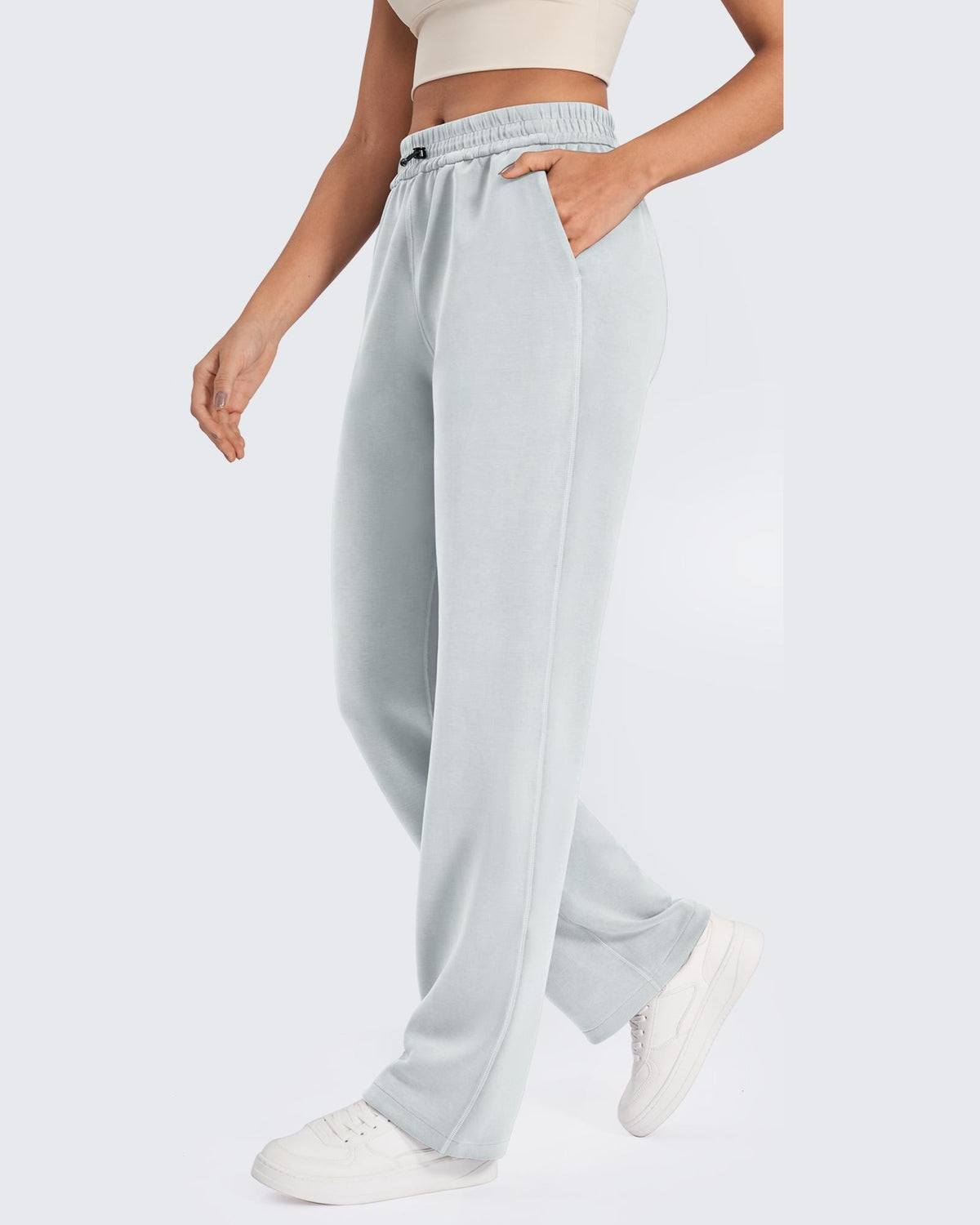 G4Free - Smoofit Mid-Waist Wide Leg Sweatpants Short -GF25J472AA-S