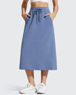 G4Free - Smoofit Midi Drawstring A-line Maxi Long Skirt -GF25S706A001A-S