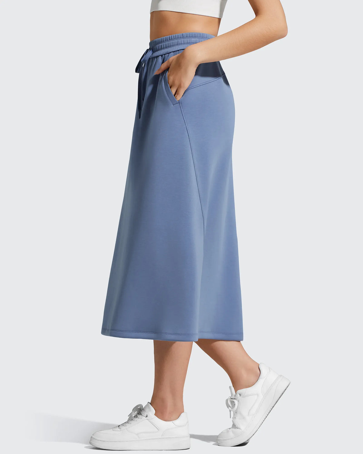 G4Free - Smoofit Midi Drawstring A-line Maxi Long Skirt -GF25S706A001A-S-GF25S706A001B-M-GF25S706A001C-L-GF25S706A001D-XL-GF25S706A001F-XS