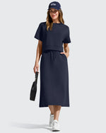 G4Free - Smoofit Midi Drawstring A-line Maxi Long Skirt -GF25S706A001A-S-GF25S706A001B-M-GF25S706A001C-L-GF25S706A001D-XL-GF25S706A001F-XS