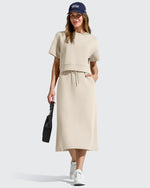 G4Free - Smoofit Midi Drawstring A-line Maxi Long Skirt -GF25S706A001A-S-GF25S706A001B-M-GF25S706A001C-L-GF25S706A001D-XL-GF25S706A001F-XS