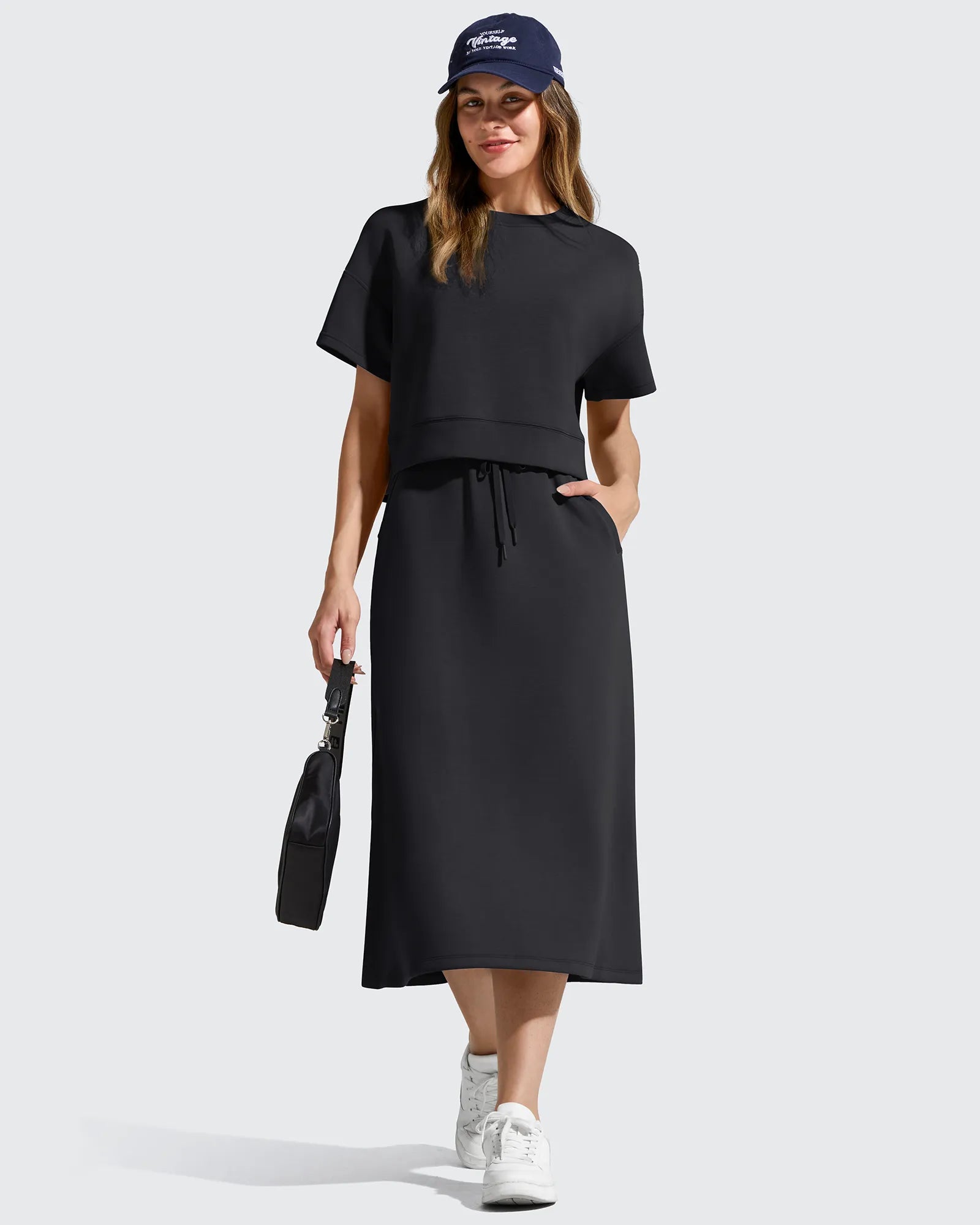 G4Free - Smoofit Midi Drawstring A-line Maxi Long Skirt -GF25S706A001A-S-GF25S706A001B-M-GF25S706A001C-L-GF25S706A001D-XL-GF25S706A001F-XS