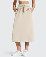 G4Free - Smoofit Midi Drawstring A-line Maxi Long Skirt -GF25S706A001A-S-GF25S706A001B-M-GF25S706A001C-L-GF25S706A001D-XL-GF25S706A001F-XS