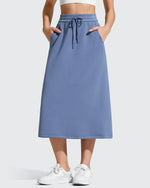 G4Free - Smoofit Midi Drawstring A-line Maxi Long Skirt -GF25S706A001A-S-GF25S706A001B-M-GF25S706A001C-L-GF25S706A001D-XL-GF25S706A001F-XS