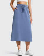 G4Free - Smoofit Midi Drawstring A-line Maxi Long Skirt -GF25S706A001A-S-GF25S706A001B-M-GF25S706A001C-L-GF25S706A001D-XL-GF25S706A001F-XS