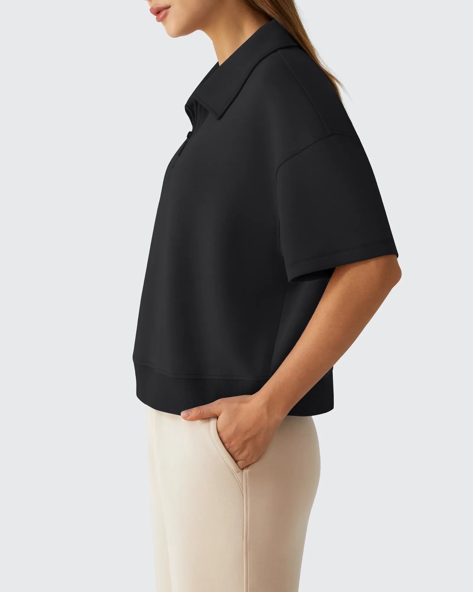 G4Free - Smoofit Modal Soft Zip Up Polo Shirts Short Sleeve -GF25K518CF-XS-GF25K518CA-S-GF25K518CB-M-GF25K518CC-L-GF25K518CD-XL