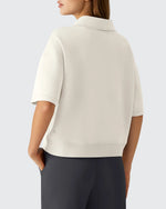 G4Free - Smoofit Modal Soft Zip Up Polo Shirts Short Sleeve -GF25K518CF-XS-GF25K518CA-S-GF25K518CB-M-GF25K518CC-L-GF25K518CD-XL