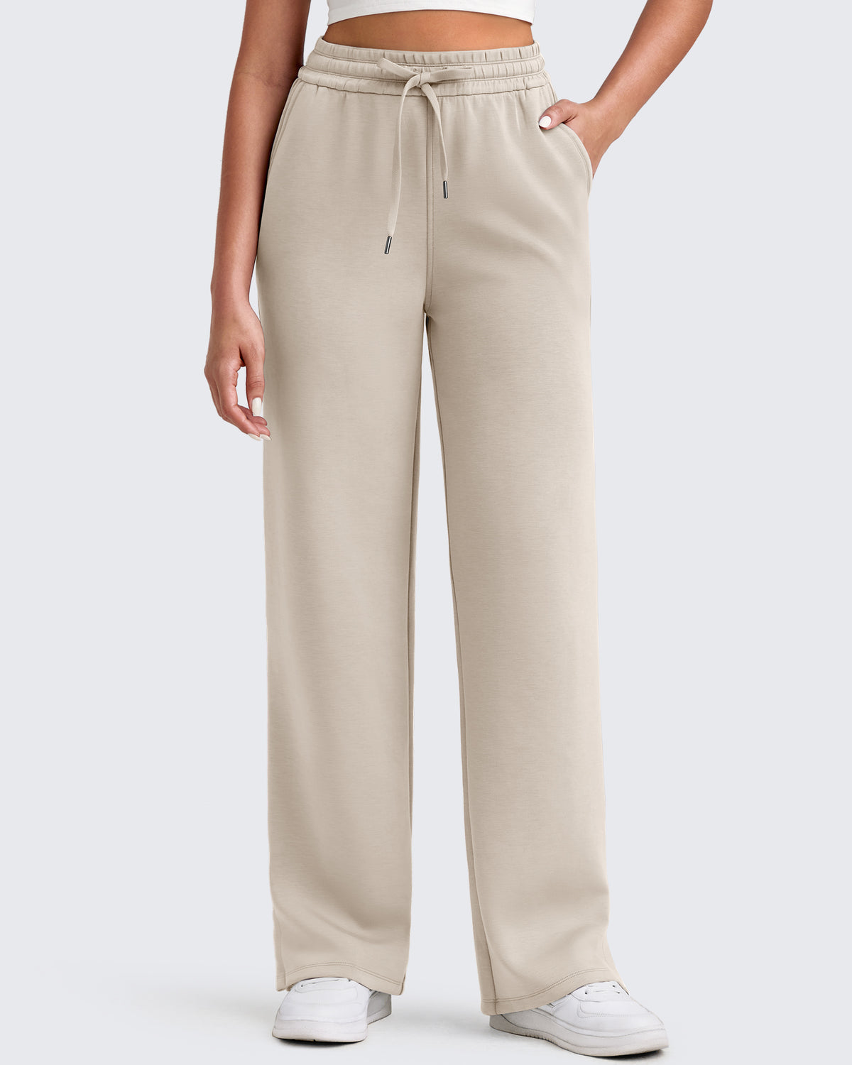 G4Free - Smoofit Side Slit Drawstring Loose Sweatpants -GF25J491AA-S-GF25J492AA-S-GF25J493AA-S-GF25J491AB-M-GF25J492AB-M