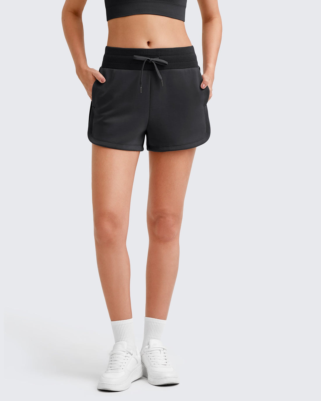 G4Free - Smoofit Side Slit Drawstring Sweat Shorts -GF25E341AA-S-GF25E341AB-M-GF25E341AC-L-GF25E341AD-XL-GF25E341AE-XXL