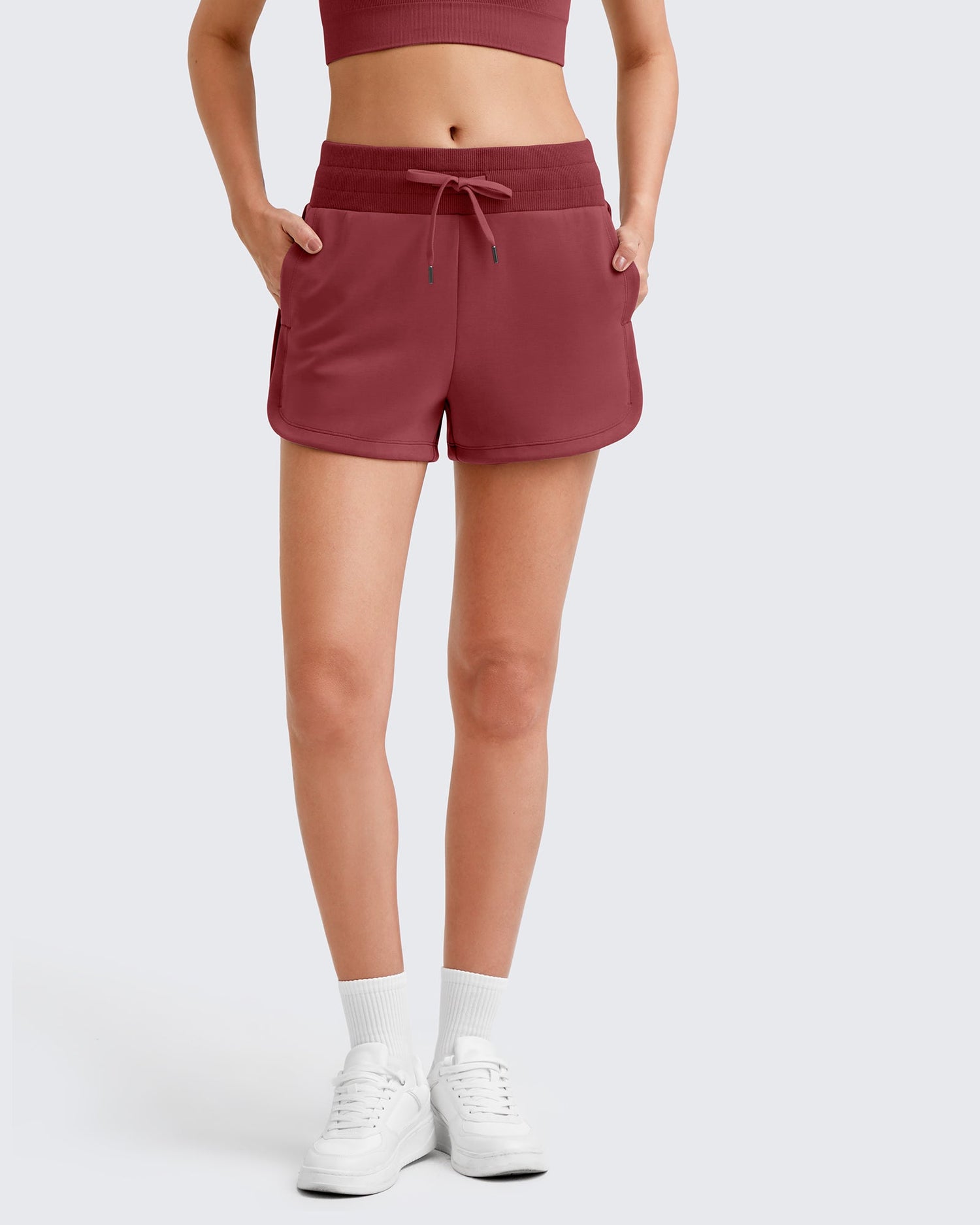 G4Free - Smoofit Side Slit Drawstring Sweat Shorts -GF25E341AA-S-GF25E341AB-M-GF25E341AC-L-GF25E341AD-XL-GF25E341AE-XXL