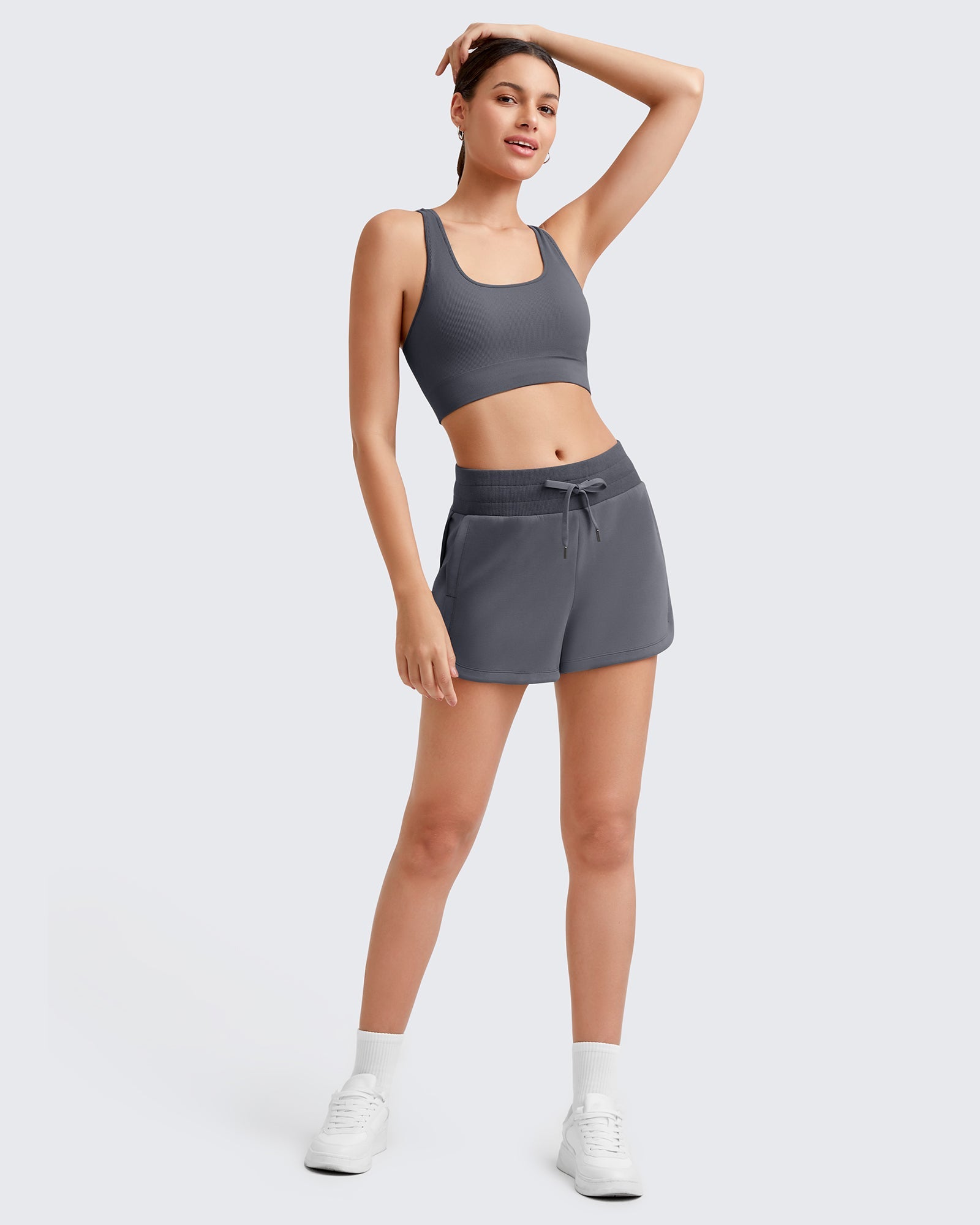 G4Free - Smoofit Side Slit Drawstring Sweat Shorts -GF25E341AA-S-GF25E341AB-M-GF25E341AC-L-GF25E341AD-XL-GF25E341AE-XXL