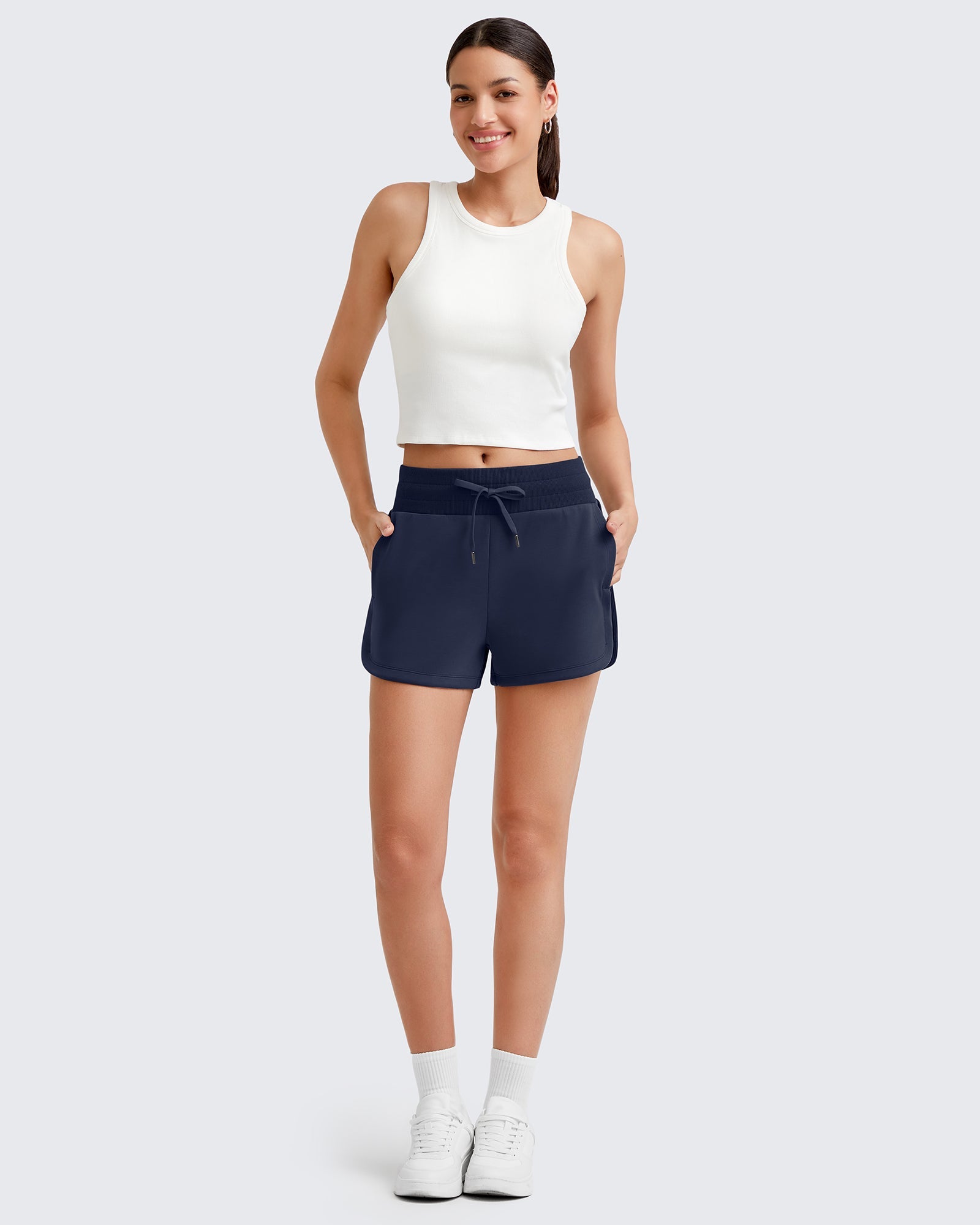 G4Free - Smoofit Side Slit Drawstring Sweat Shorts -GF25E341AA-S-GF25E341AB-M-GF25E341AC-L-GF25E341AD-XL-GF25E341AE-XXL