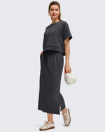 G4Free - Smoofit Side Slits Drawstring Long Skirts -GF25S465EA-S-GF25S465EB-M-GF25S465EC-L-GF25S465ED-XL-GF25S465EF-XS